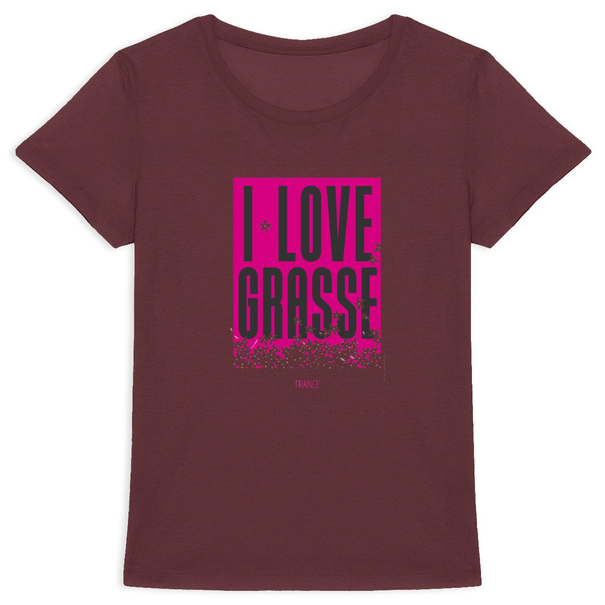 T-shirt Femme Epais I love Grasse - face_0