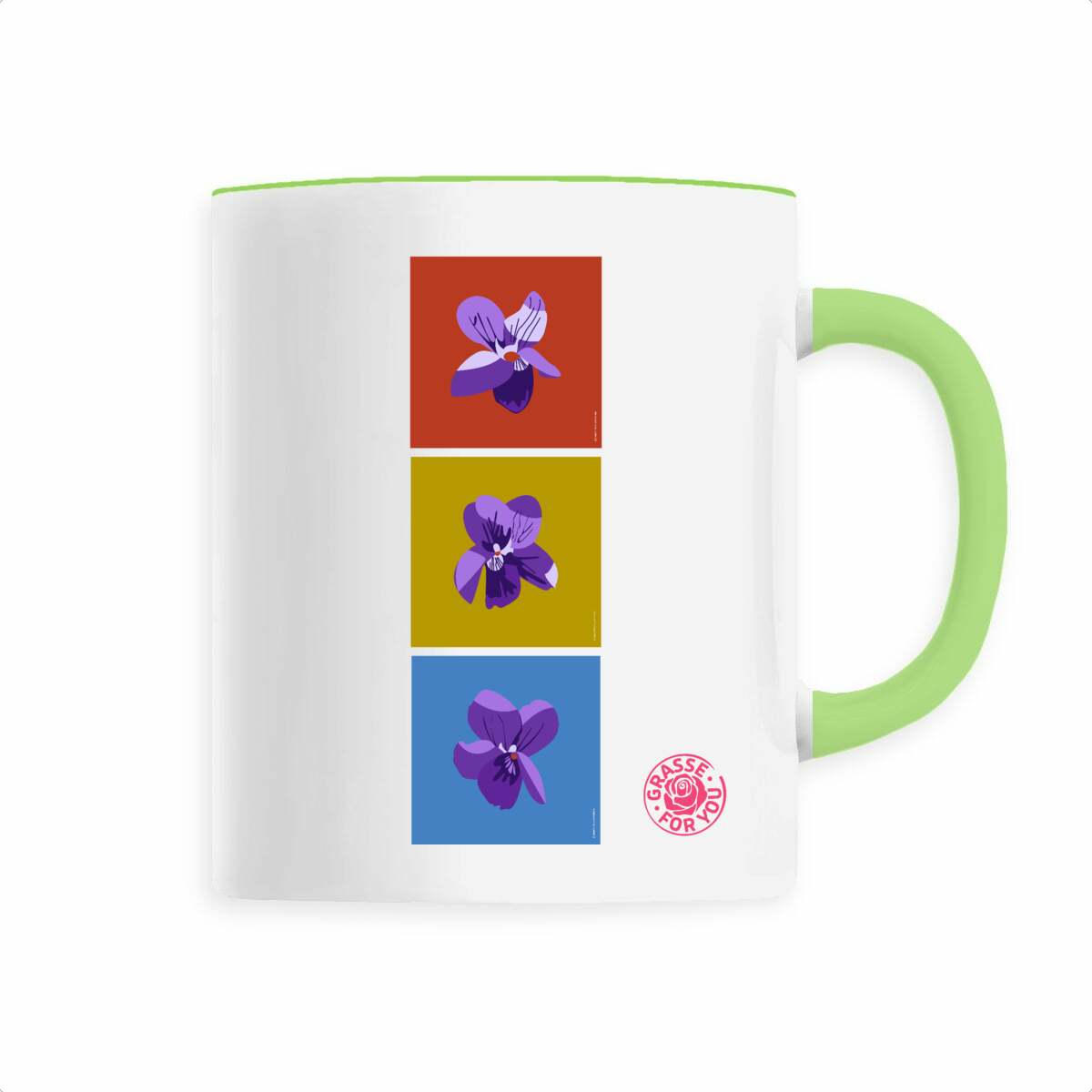Mug bicolor Les 3 violettes de Grasse - face_0