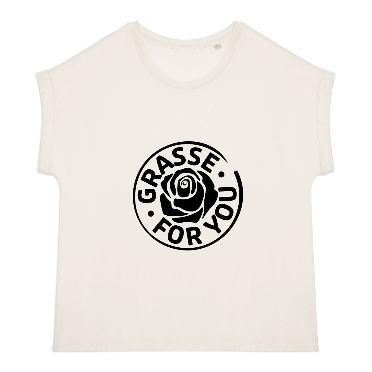 T-shirt femme manches à revers Grasse for you black - face_0