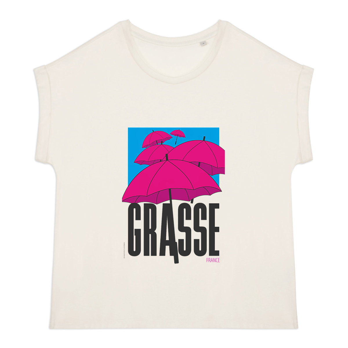 T-shirt femme manches à revers Grasse Parapluies - face_0