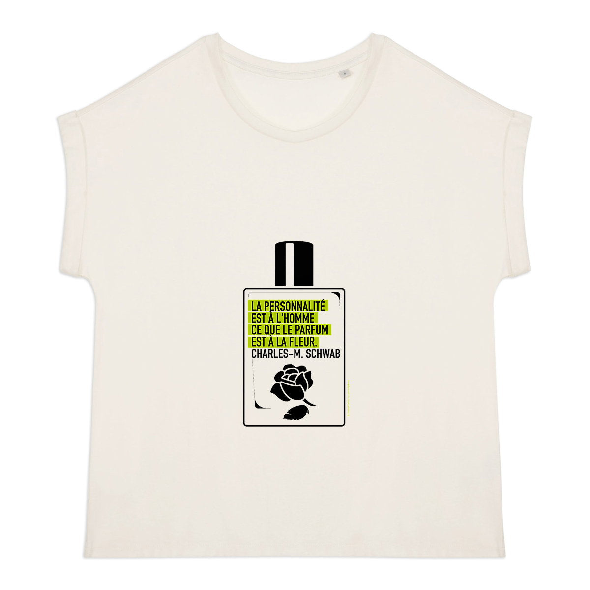 T-shirt femme manches à revers Flacon citation - face_0