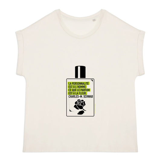 T-shirt femme manches à revers Flacon citation - face_0