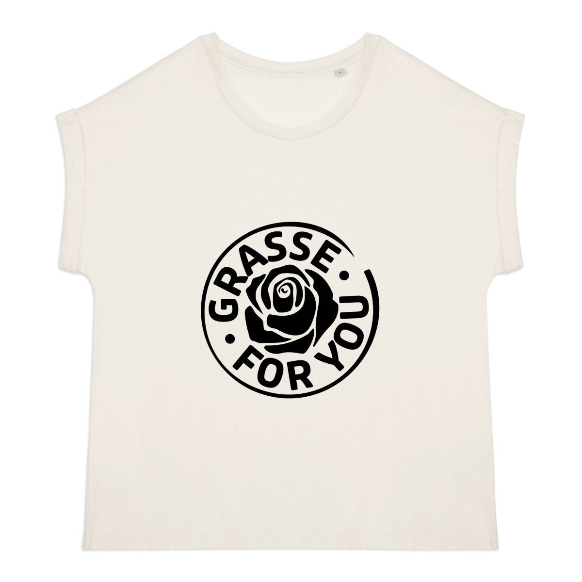 T-shirt femme manches à revers Grasse for you black - face_0