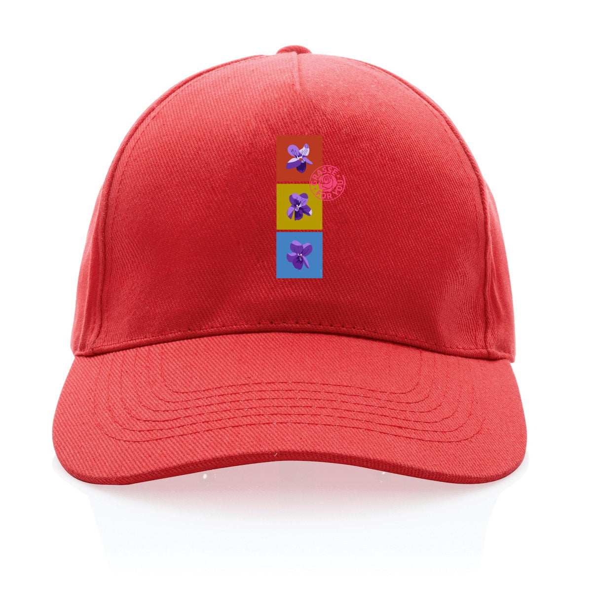 Casquette 100% recyclée les 3 violettes de Grasse - face_0