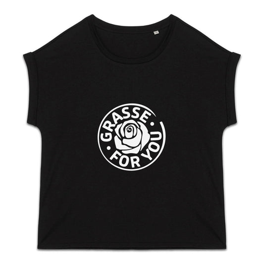 T-shirt femme manches à revers Grasse for you white - face_0