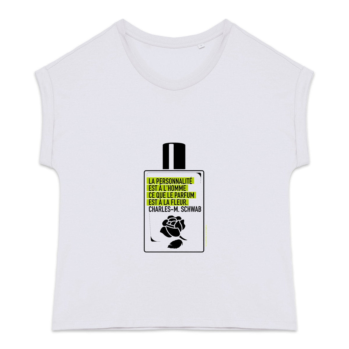 T-shirt femme manches à revers Flacon citation - face_1