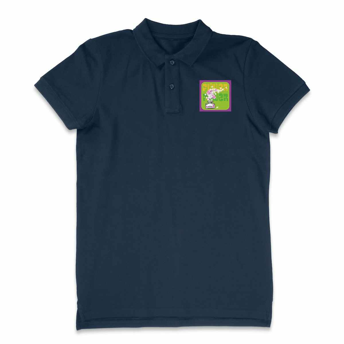 Polo Léger Homme Flower power mauve - face_1