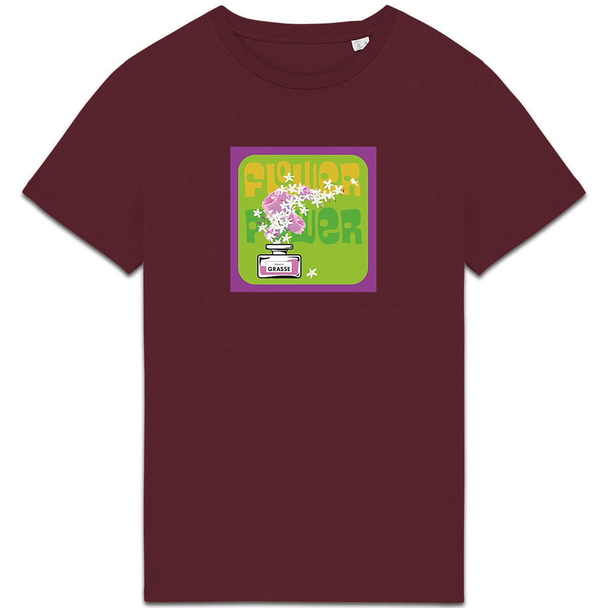 T-shirt Unisexe épais Flower power mauve - face_1