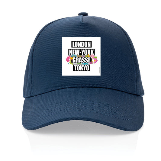 Casquette 100% recyclée London NY Grasse fleuri 2 - face_1
