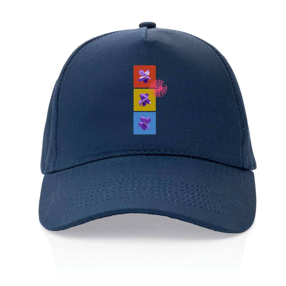 Casquette 100% recyclée les 3 violettes de Grasse - face_1