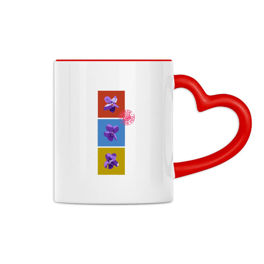 Mug à anse en forme de coeur les 3 violettes de Grasse - face_1