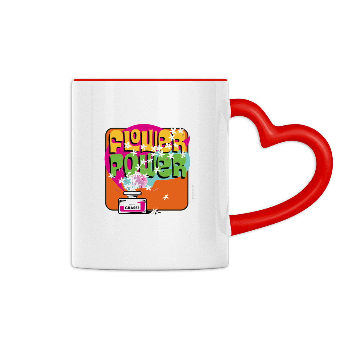 Mug à anse en forme de coeur Flower power Grasse - face_1