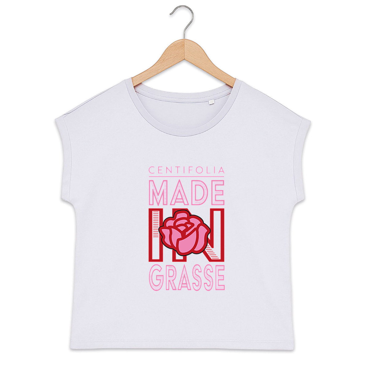 T-shirt femme manches à revers Centifolia made in Grasse - face_1