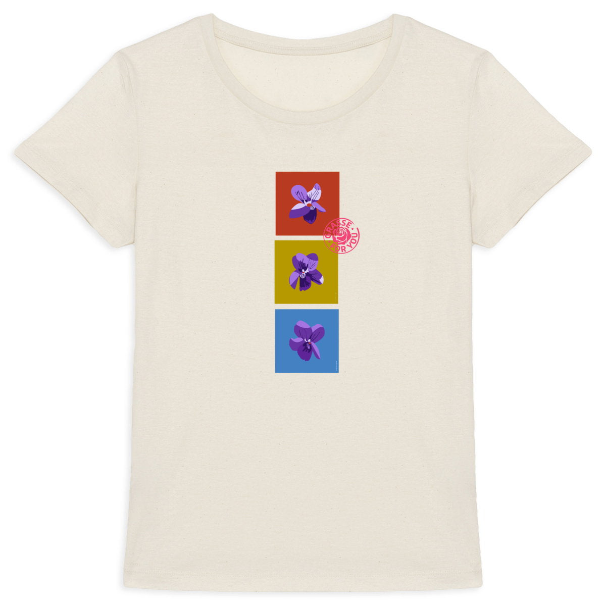 T-shirt Femme Epais les 3 violettes de Grasse - face_1