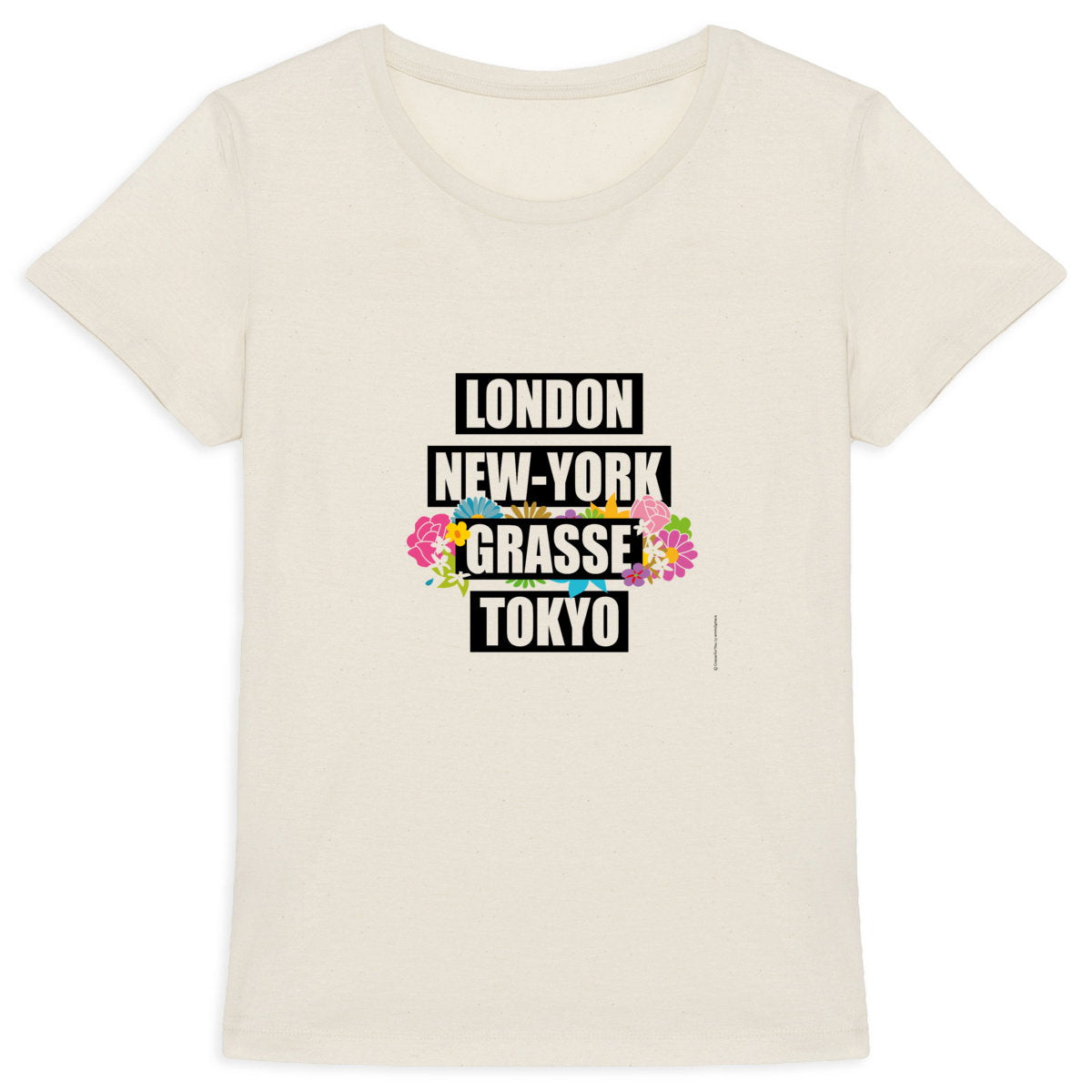 T-shirt Femme Epais London NY Grasse fleuri - face_1