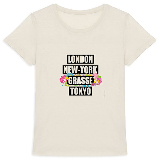 T-shirt Femme Epais London NY Grasse fleuri - face_1