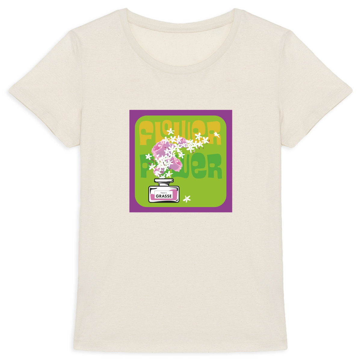T-shirt Femme Epais Flower power mauve - face_1