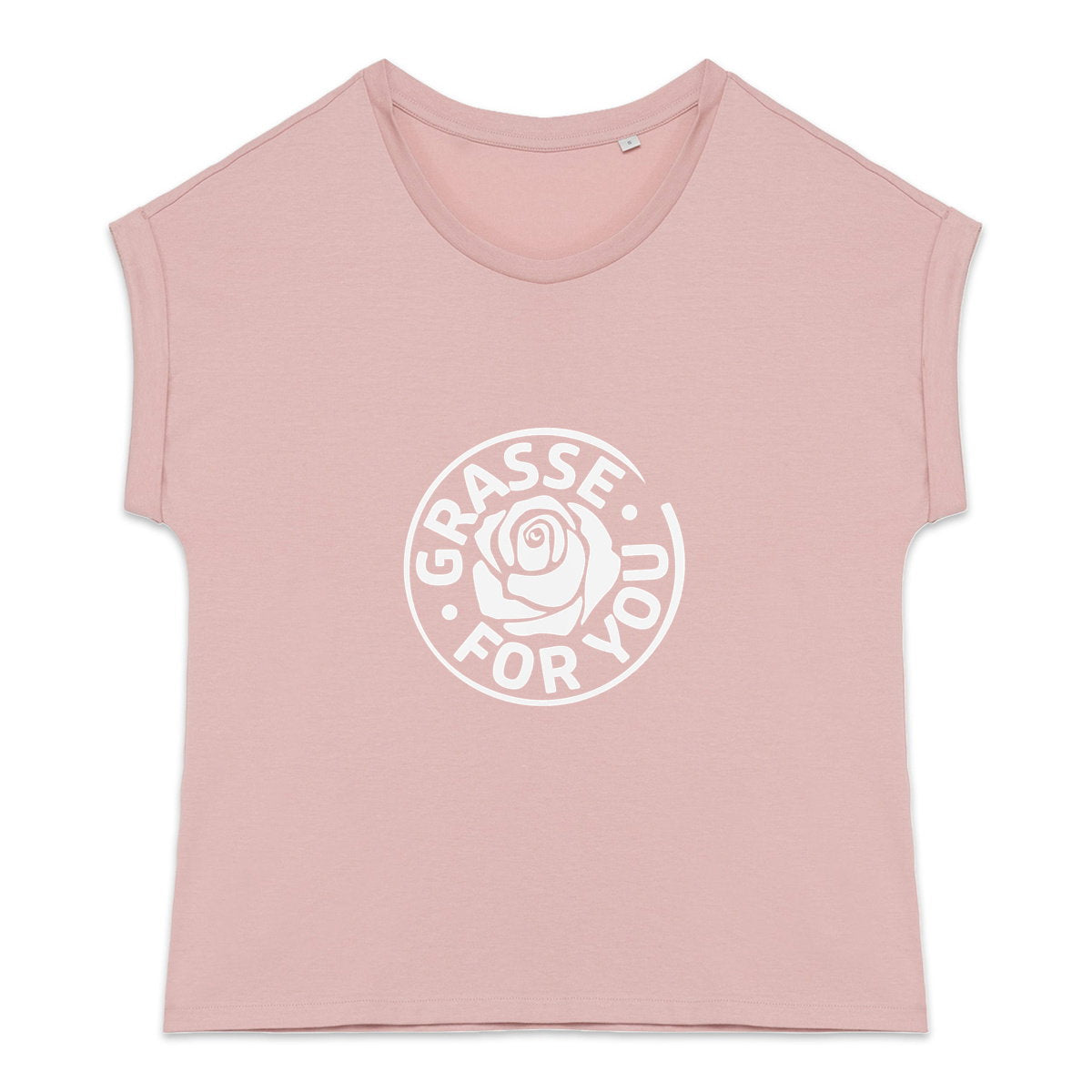 T-shirt femme manches à revers Grasse for you white - face_1
