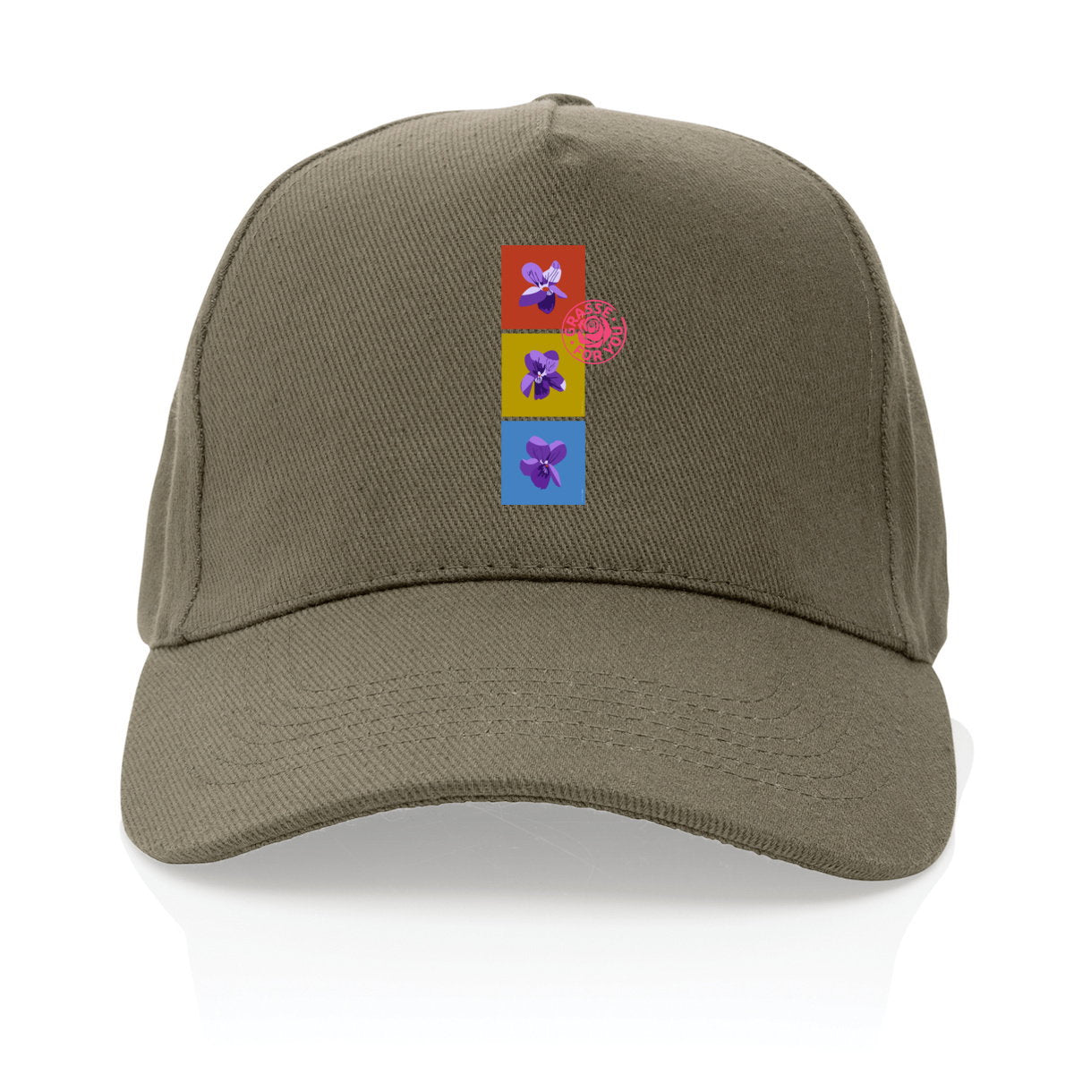 Casquette 100% recyclée les 3 violettes de Grasse - face_2