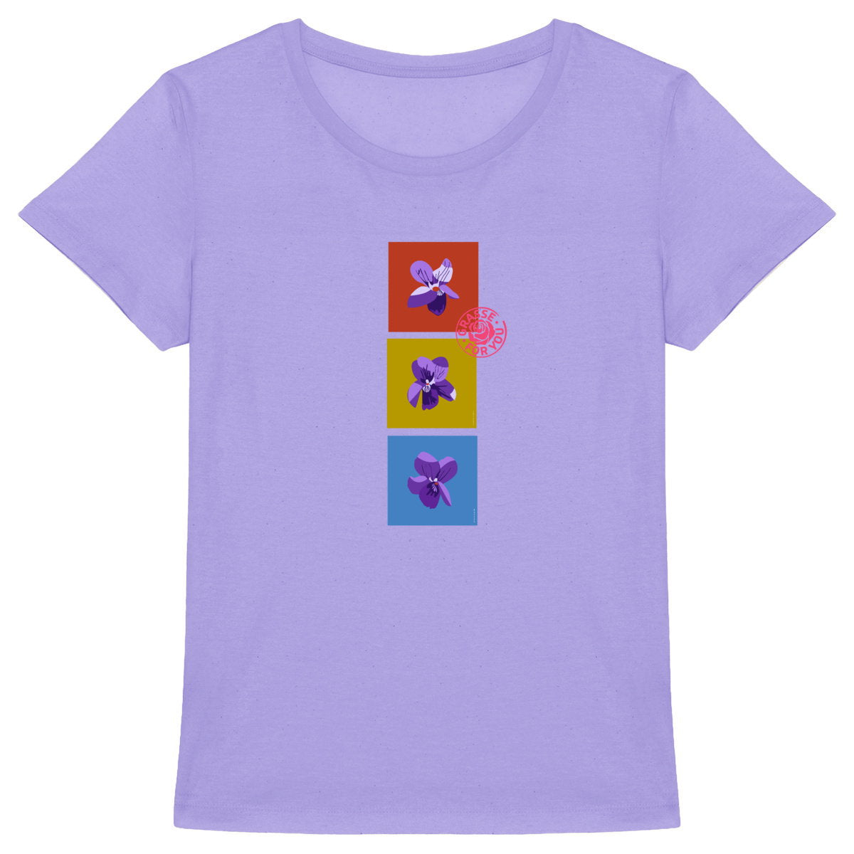T-shirt Femme Epais les 3 violettes de Grasse - face_2