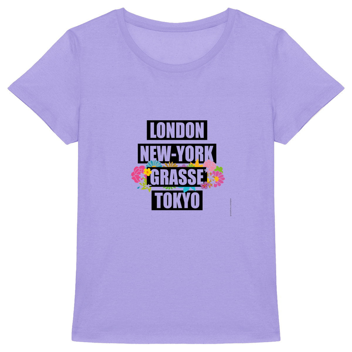 T-shirt Femme Epais London NY Grasse fleuri - face_2