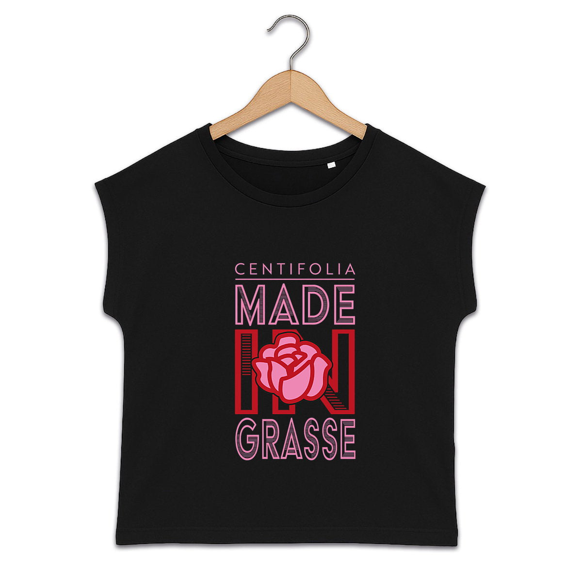 T-shirt femme manches à revers Centifolia made in Grasse - face_2