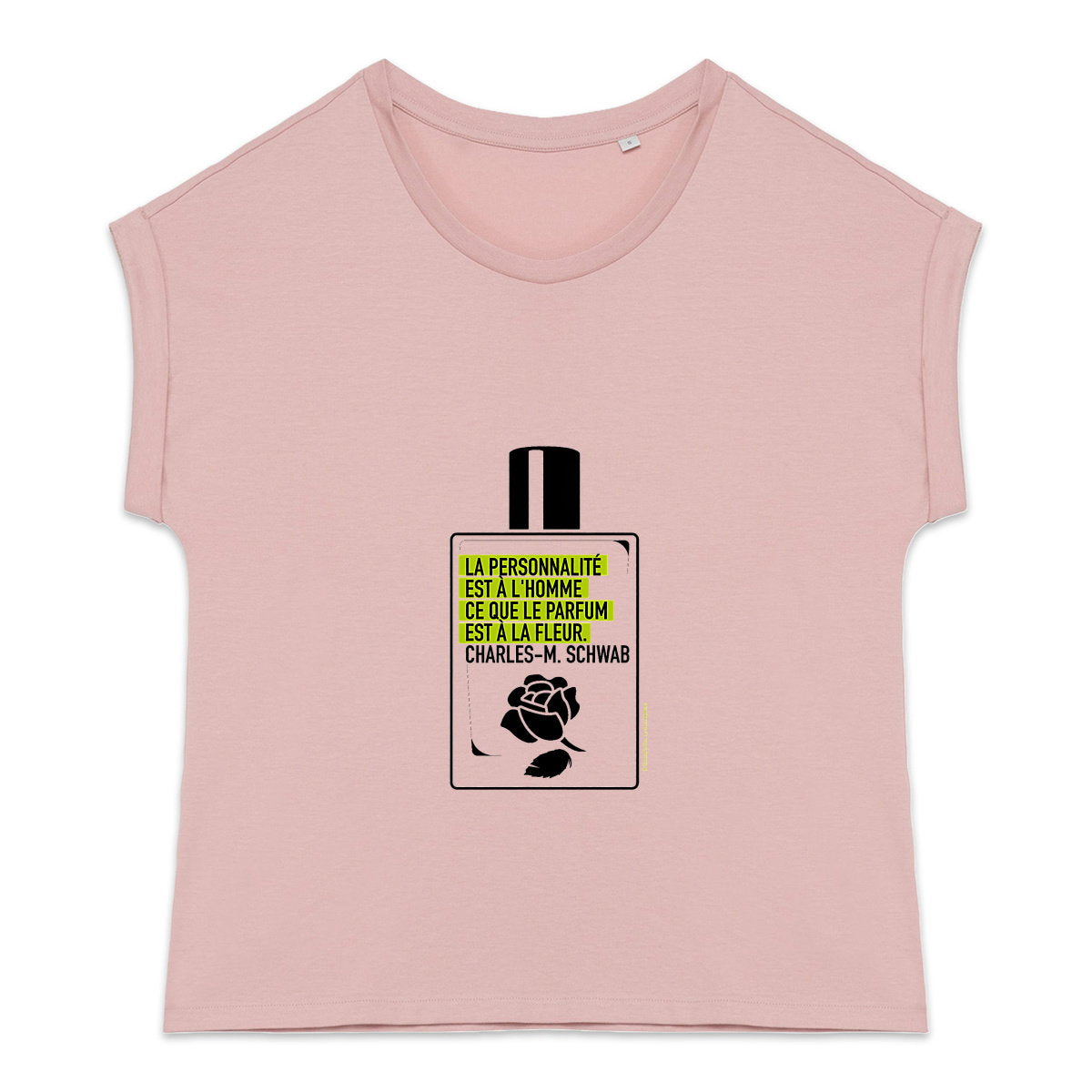 T-shirt femme manches à revers Flacon citation - face_2