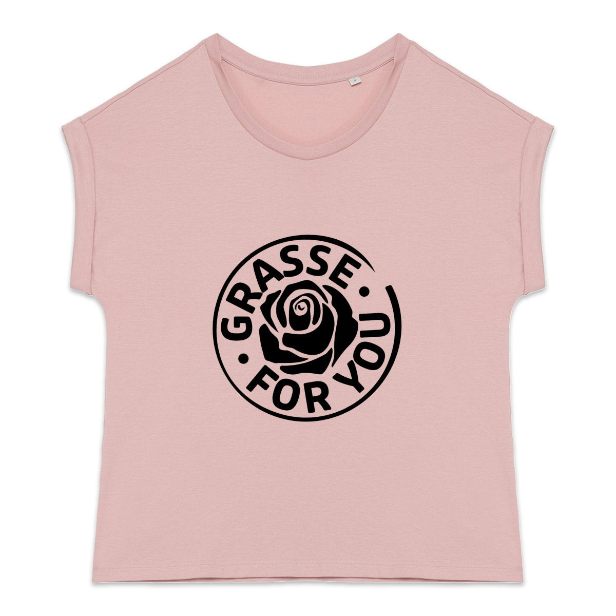 T-shirt femme manches à revers Grasse for you black - face_2