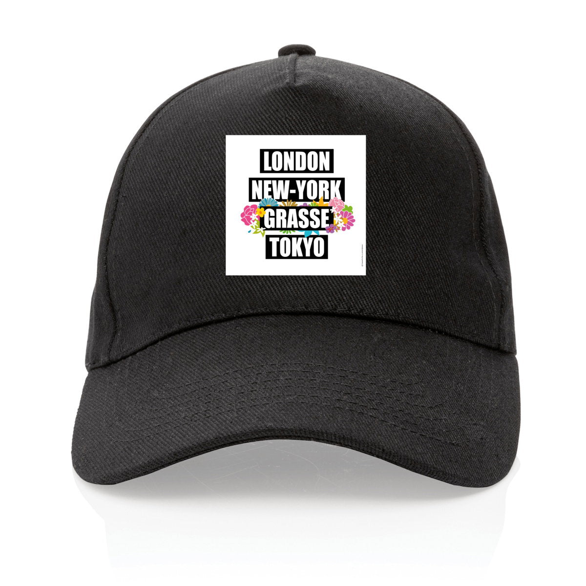 Casquette 100% recyclée London NY Grasse fleuri 2 - face_3