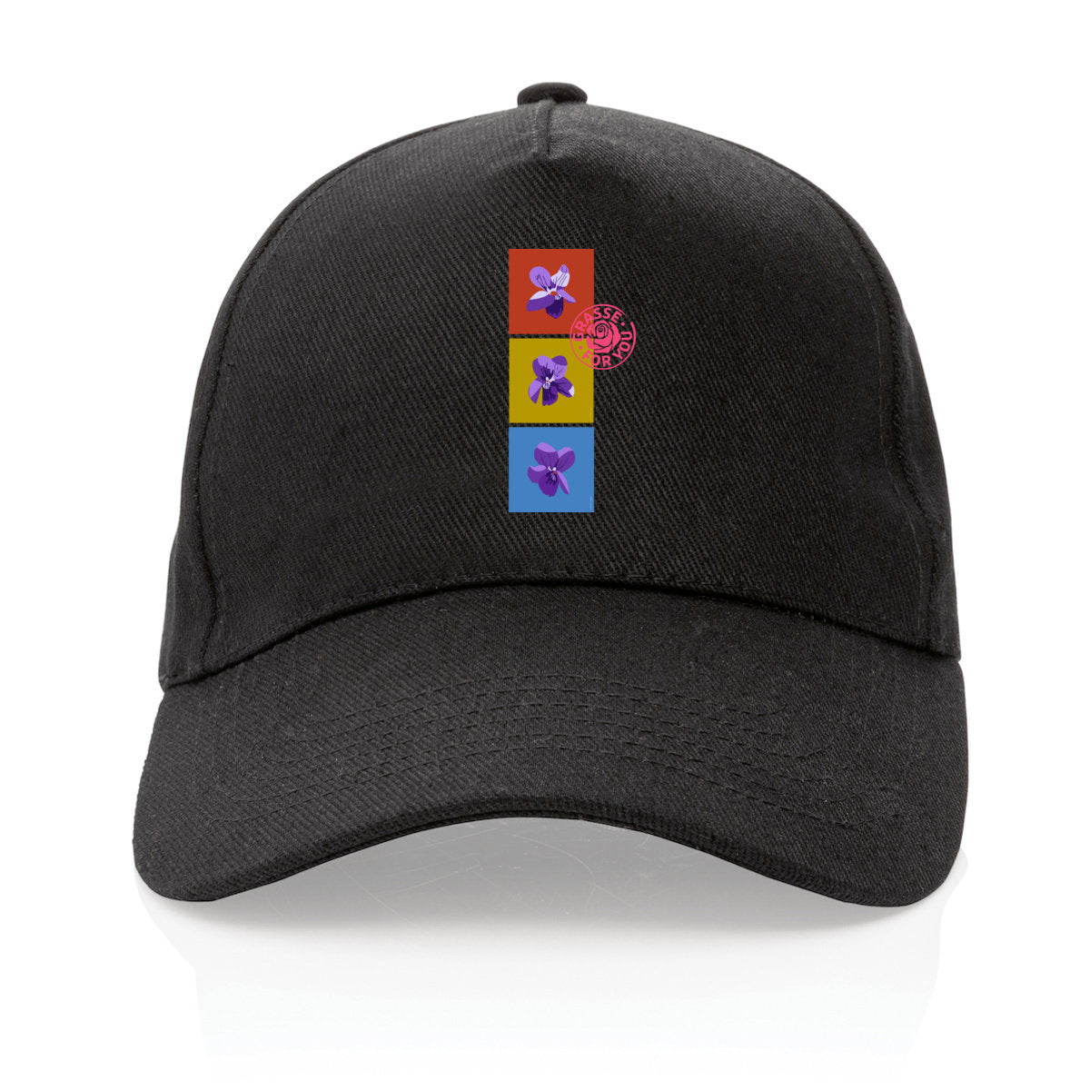Casquette 100% recyclée les 3 violettes de Grasse - face_3