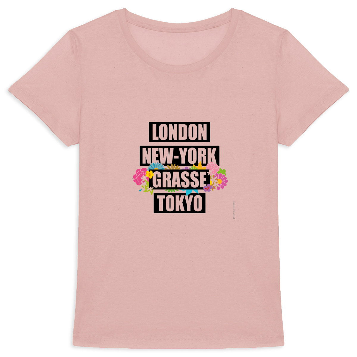 T-shirt Femme Epais London NY Grasse fleuri - face_3