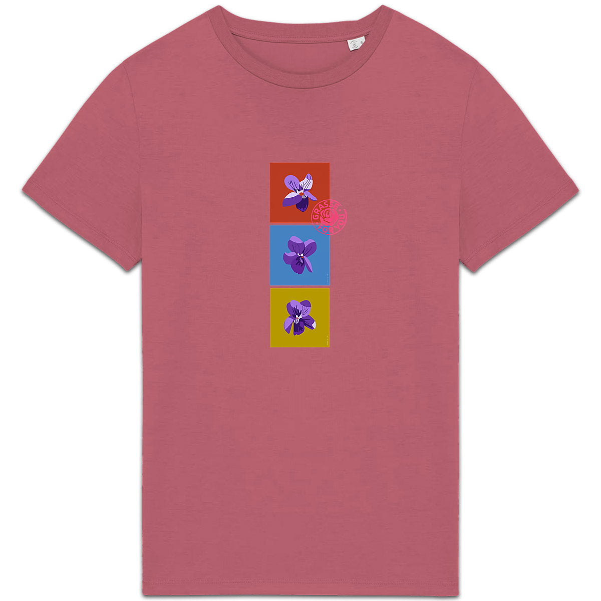 T-shirt Unisexe épais les 3 violettes de Grasse - face_3