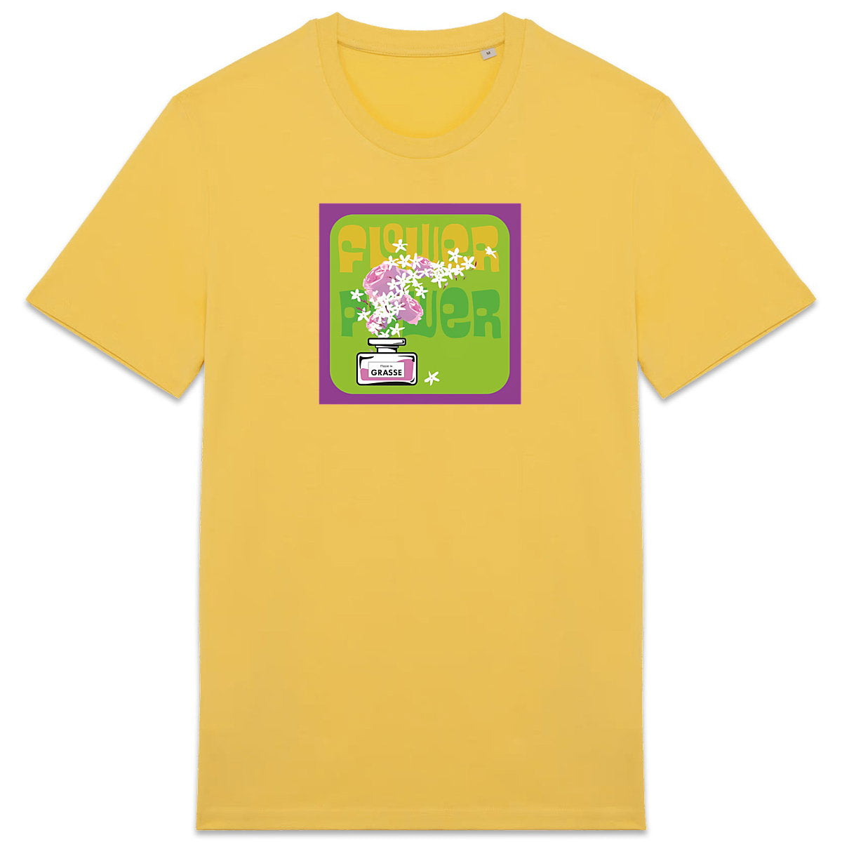 T-shirt Unisexe épais Flower power mauve - face_3