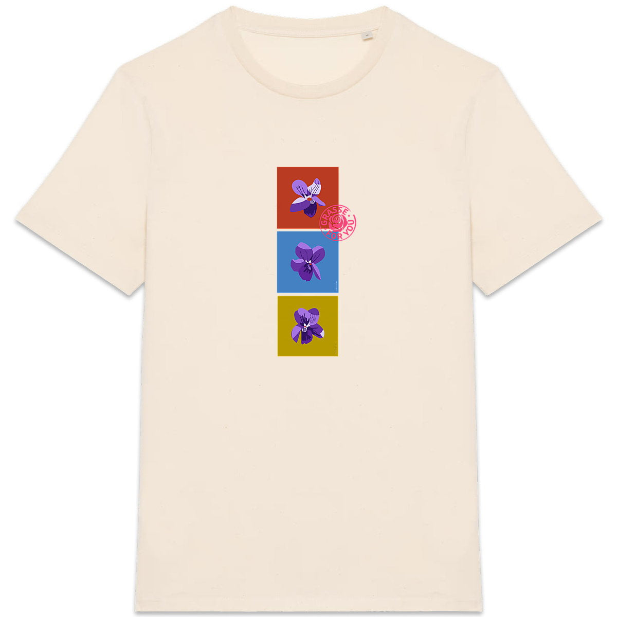 T-shirt Unisexe épais les 3 violettes de Grasse - face_4