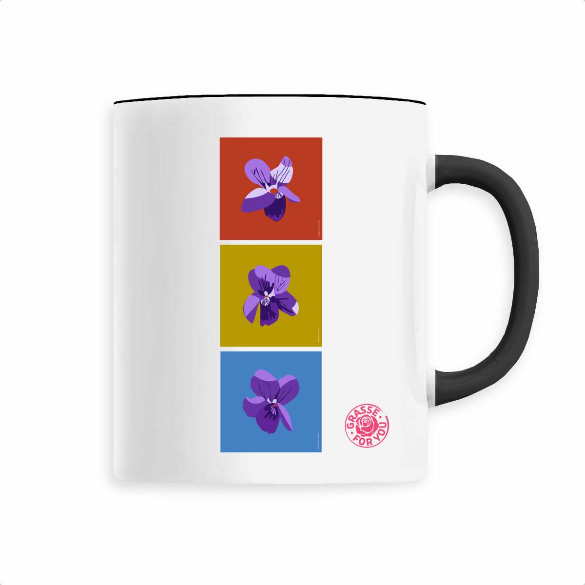 Mug bicolor Les 3 violettes de Grasse - face_4