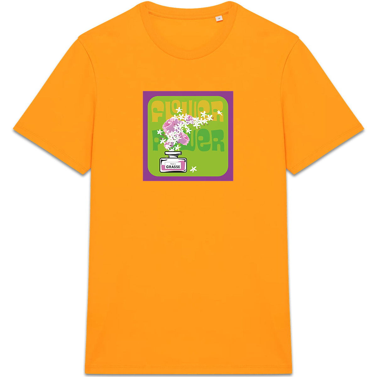 T-shirt Unisexe épais Flower power mauve - face_4