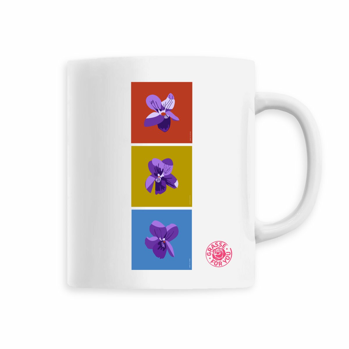 Mug bicolor Les 3 violettes de Grasse - face_5