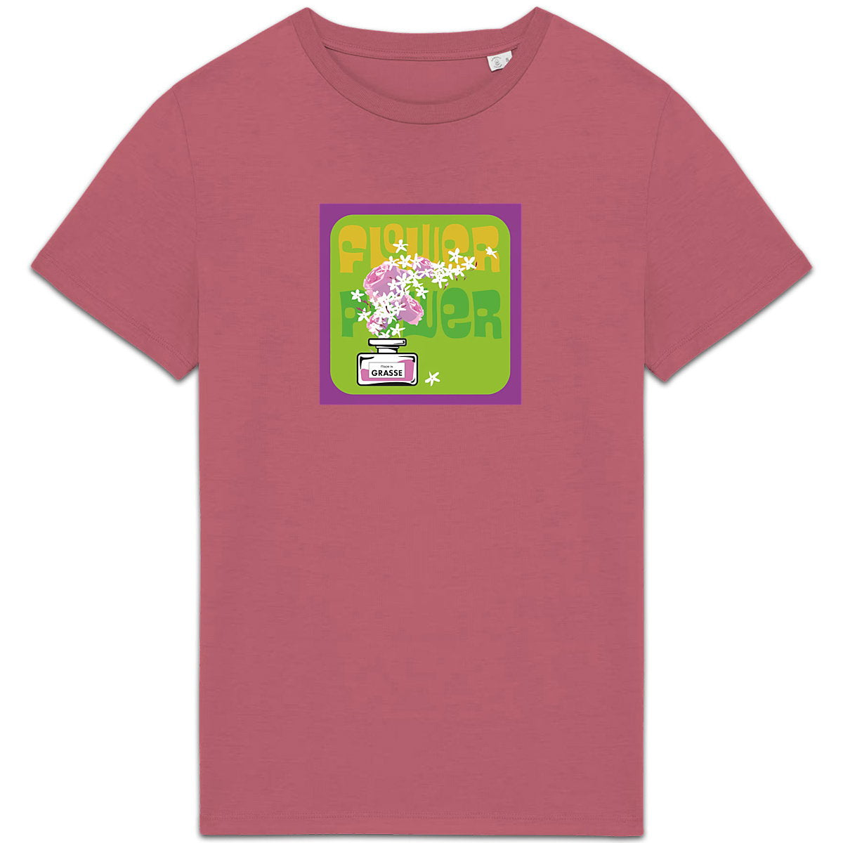 T-shirt Unisexe épais Flower power mauve - face_5
