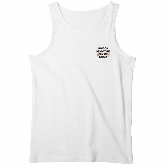 Débardeur Homme London Grasse fleuri - face_blanc
