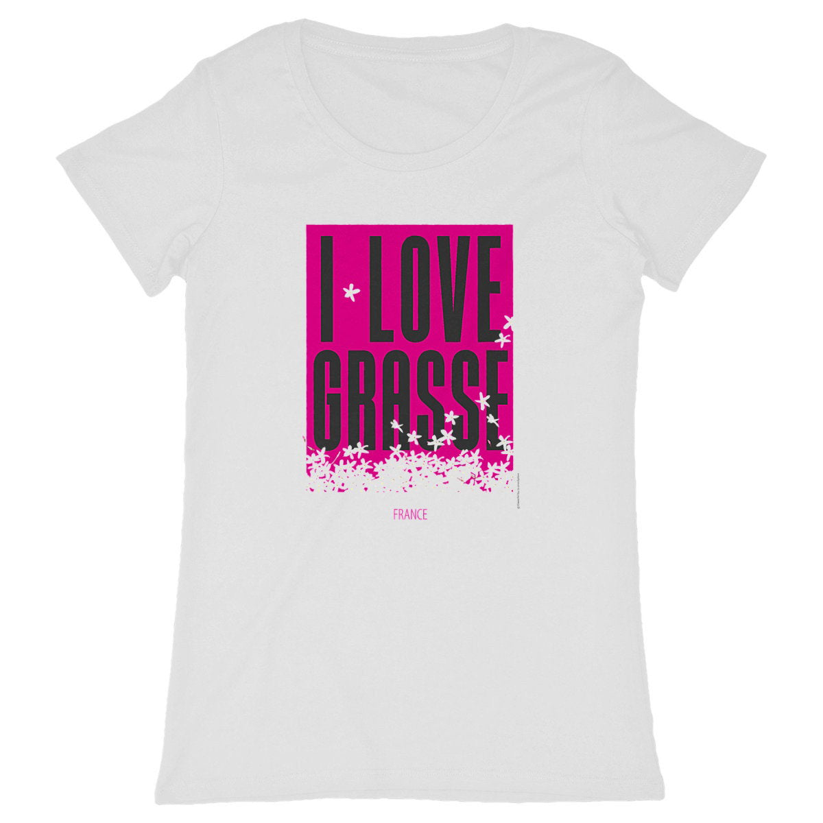 T-shirt Femme Classique I love Grasse - face_blanc