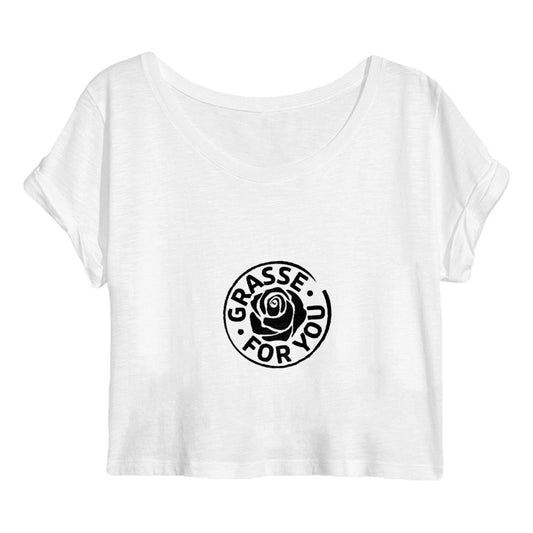 Crop top Femme Grasse for you Black - face_blanc