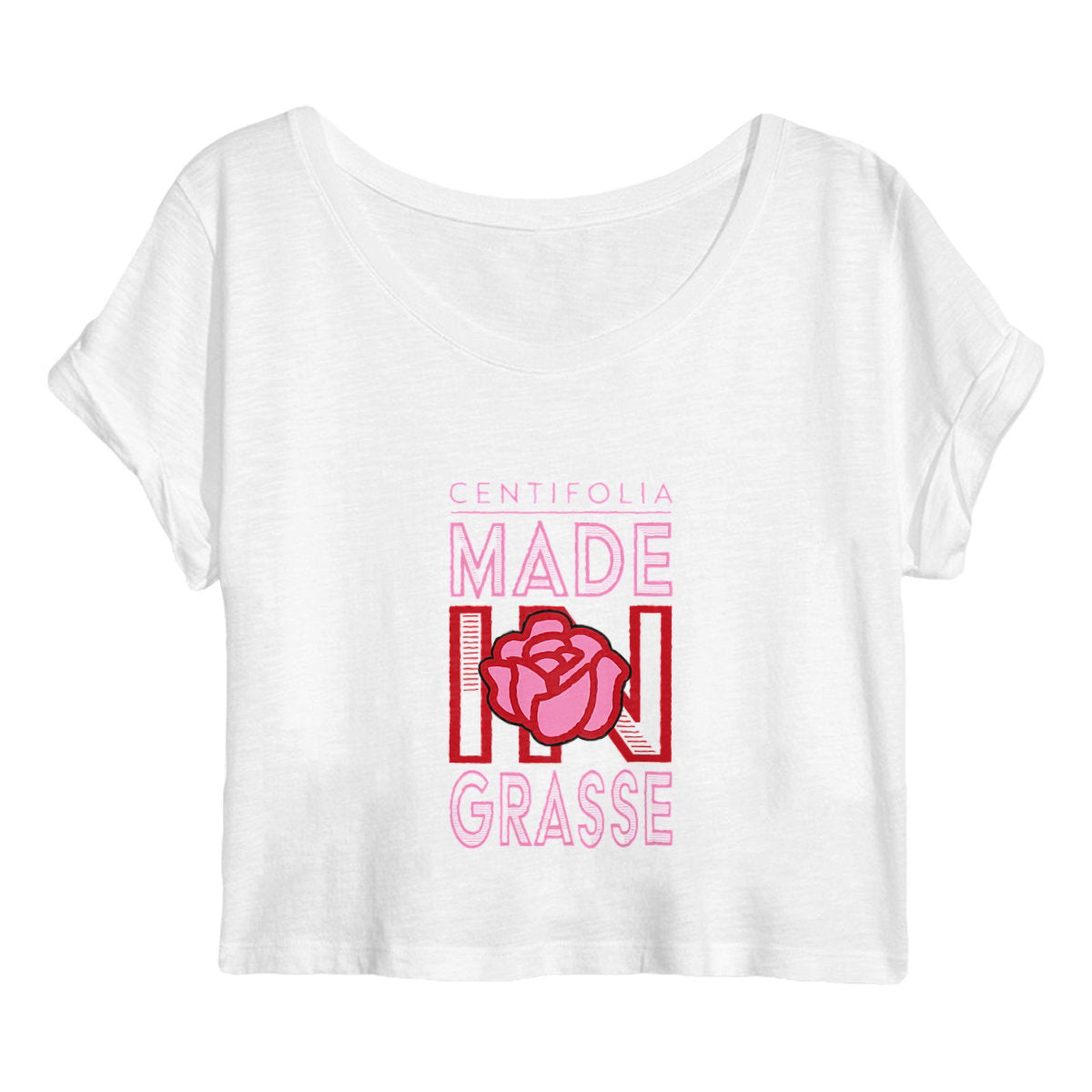 Crop top Femme centifolia made in Grasse - face_blanc