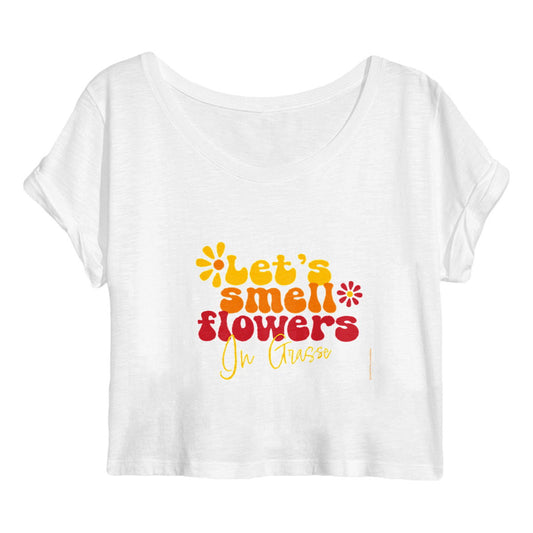 Crop top Femme Let's smell flower in Grasse - face_blanc