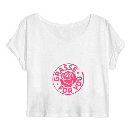 Crop top Femme Grasse for You rose - face_blanc