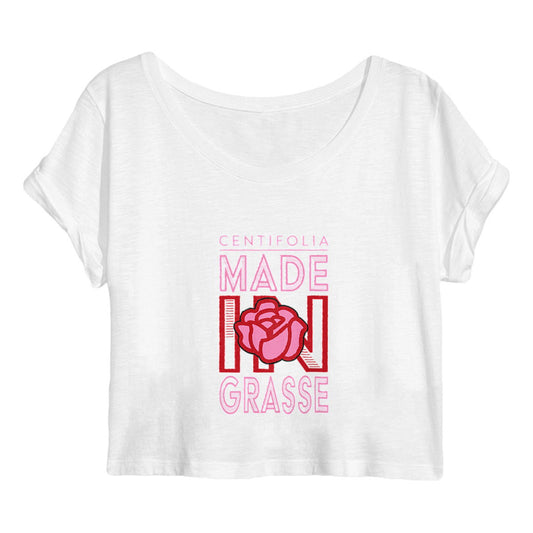 Crop top Femme centifolia made in Grasse - face_blanc