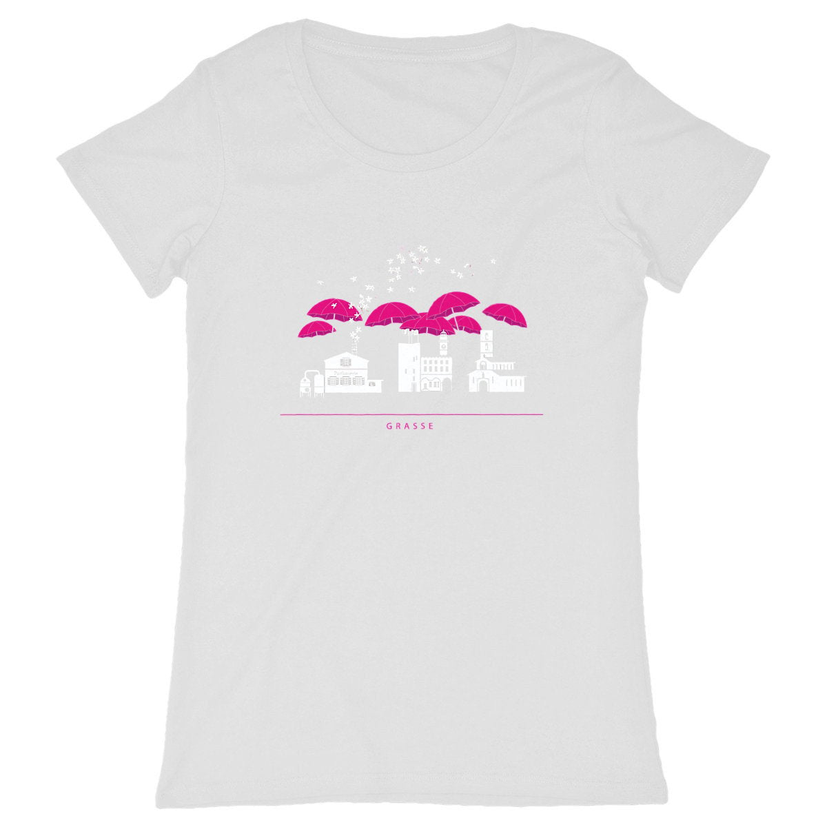 T-shirt Femme Classique Grasse liner - face_blanc