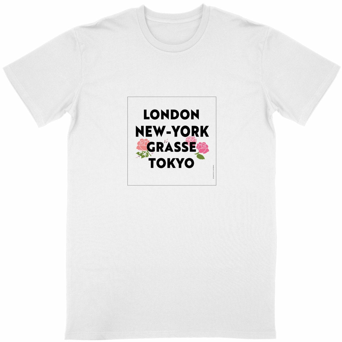 T-shirt Unisexe Classique London Grasse fleuri - face_blanc