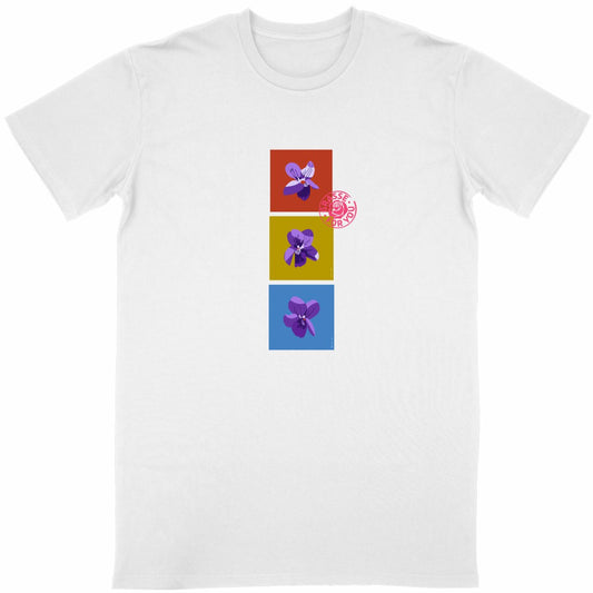 T-shirt Unisexe Classique les 3 violettes de Grasse - face_blanc