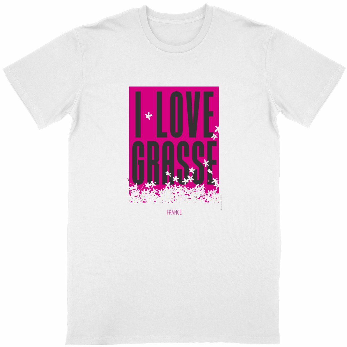 T-shirt Unisexe Classique I love Grasse - face_blanc