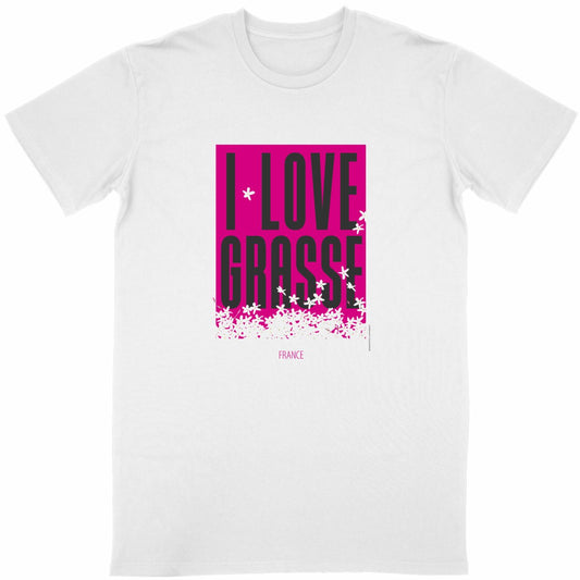 T-shirt Unisexe Classique I love Grasse - face_blanc